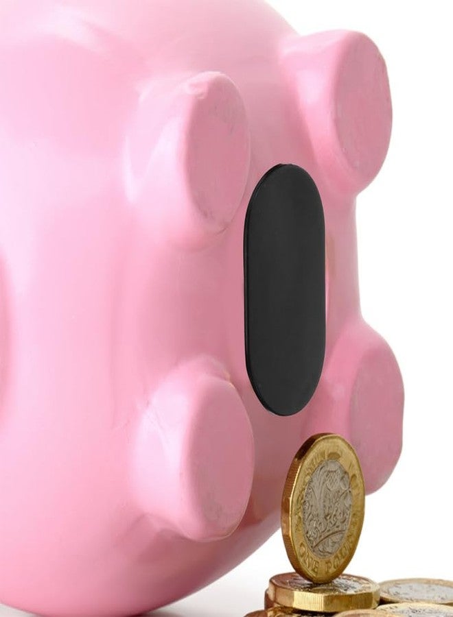 OUNONA 10-Pack Oval Silicone Piggy Bank Plugs Replacement Caps for Children S Coin Saving Jars Bottom Closure 1.77 X 0.98 Inches Black - Image 2